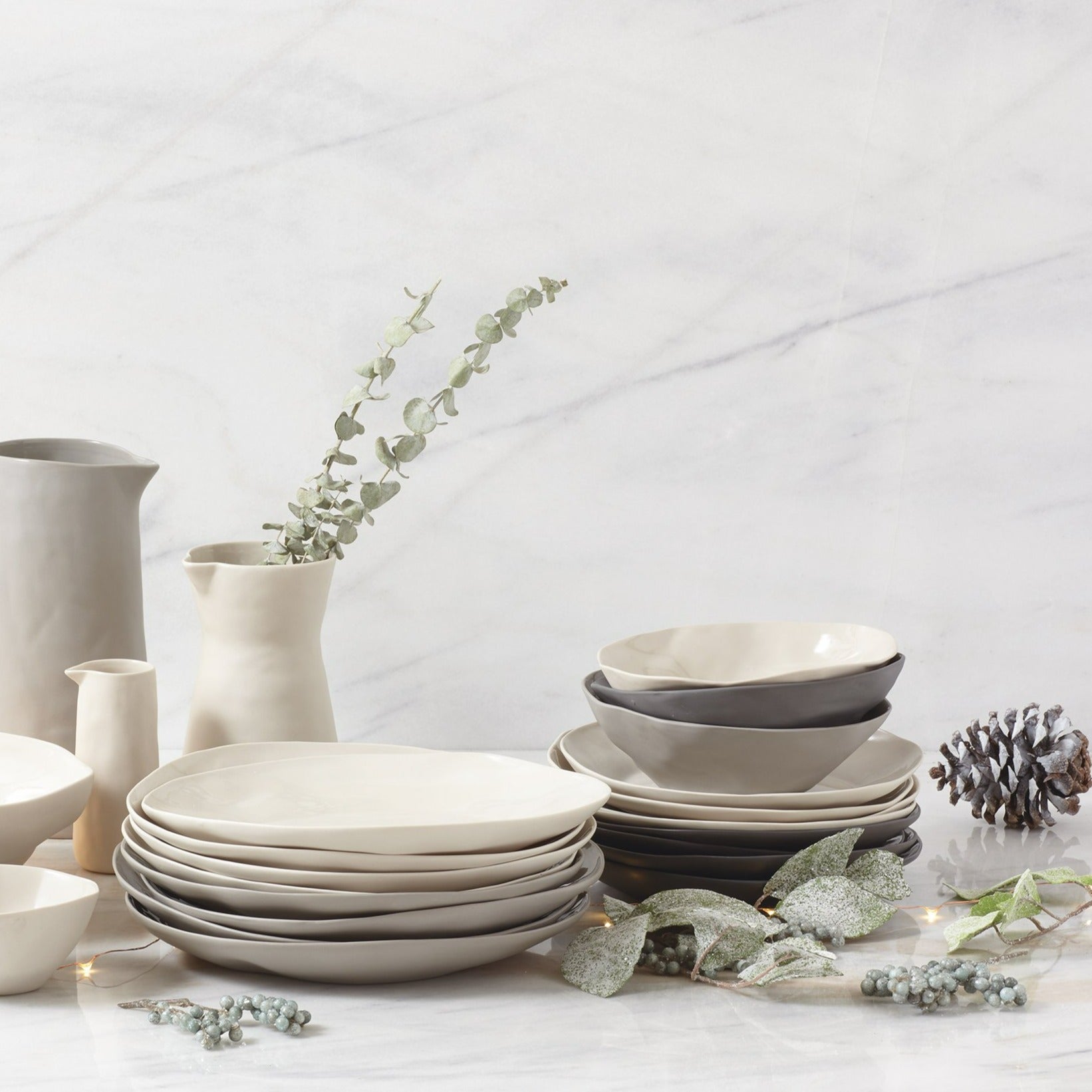 Tam Stoneware Side Plate, Slate, Set of 4