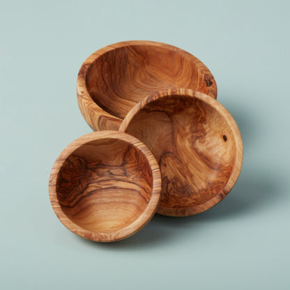 Olive Wood Nesting Bowls, Set of 3