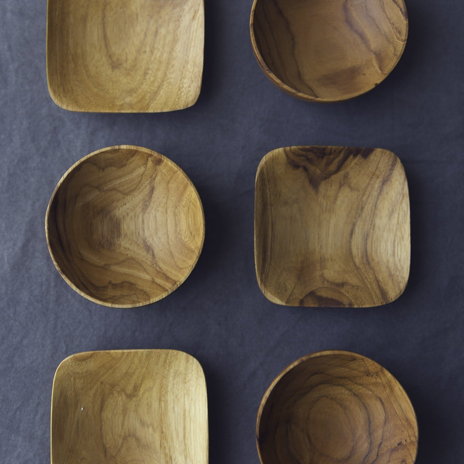 Teak Pinch Bowls, Set of 4