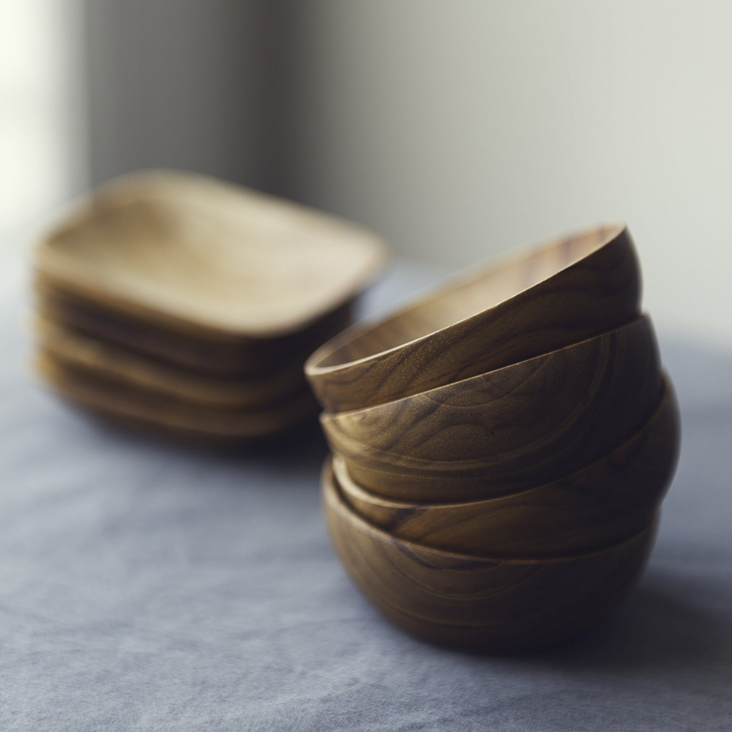 Teak Pinch Bowls, Set of 4