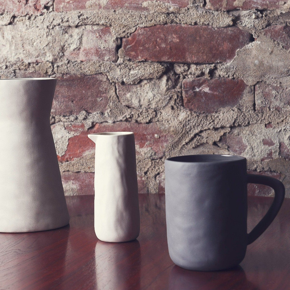 Tam Stoneware Mug, Slate, Set of 4