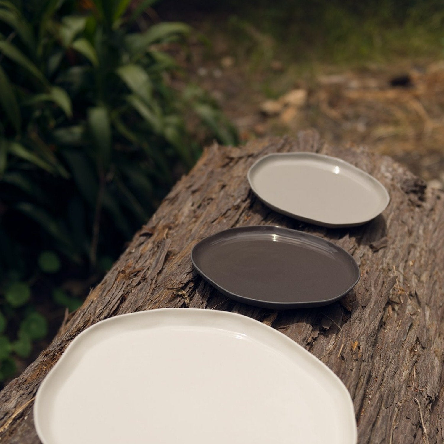 Tam Stoneware Flat Side Plate, Sterling, Set of 4