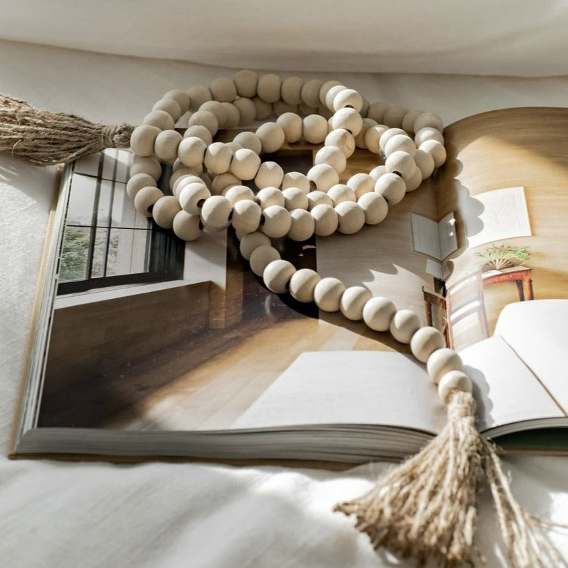 Natural Wood Bead Garland