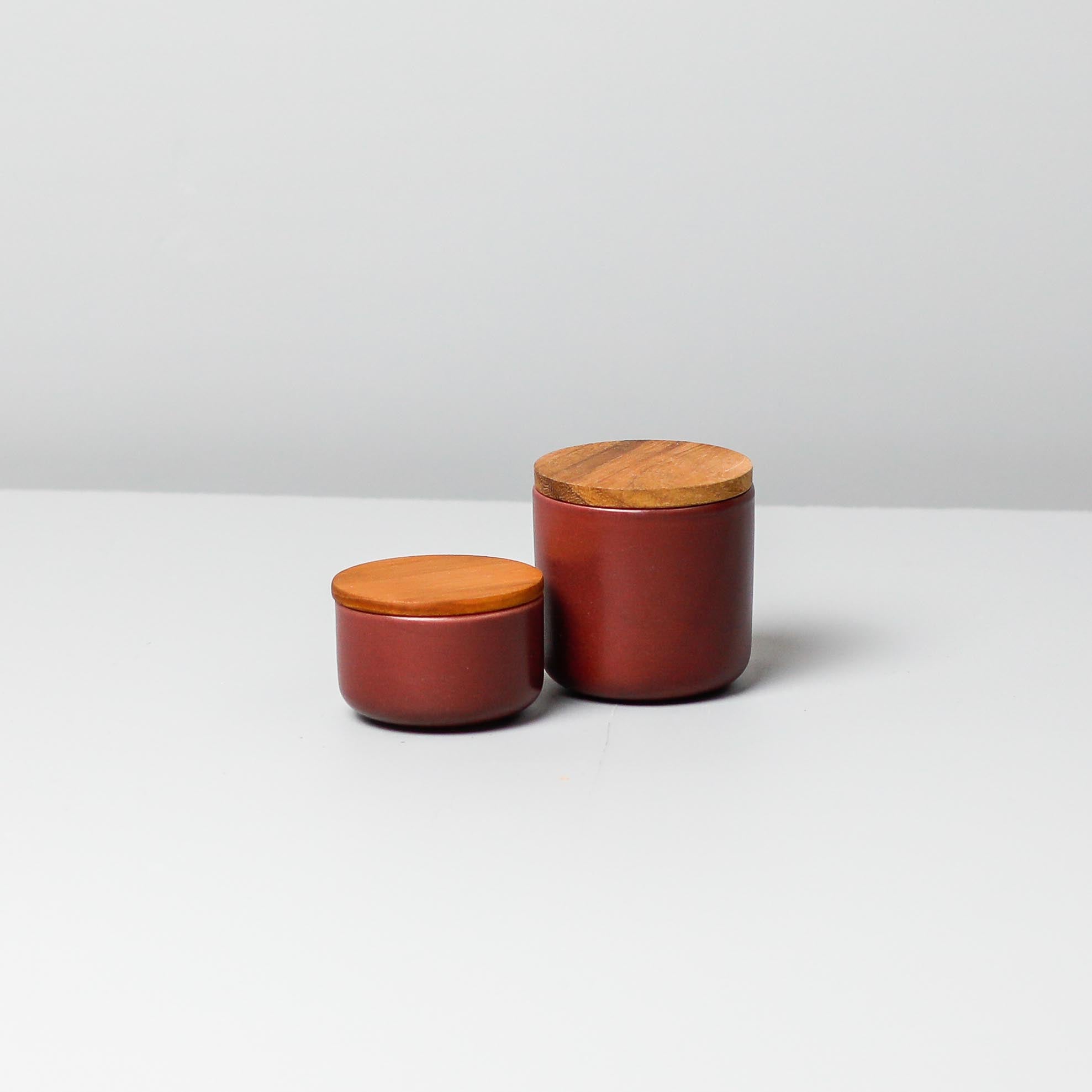 Brampton Stoneware Small Canister, Burgundy