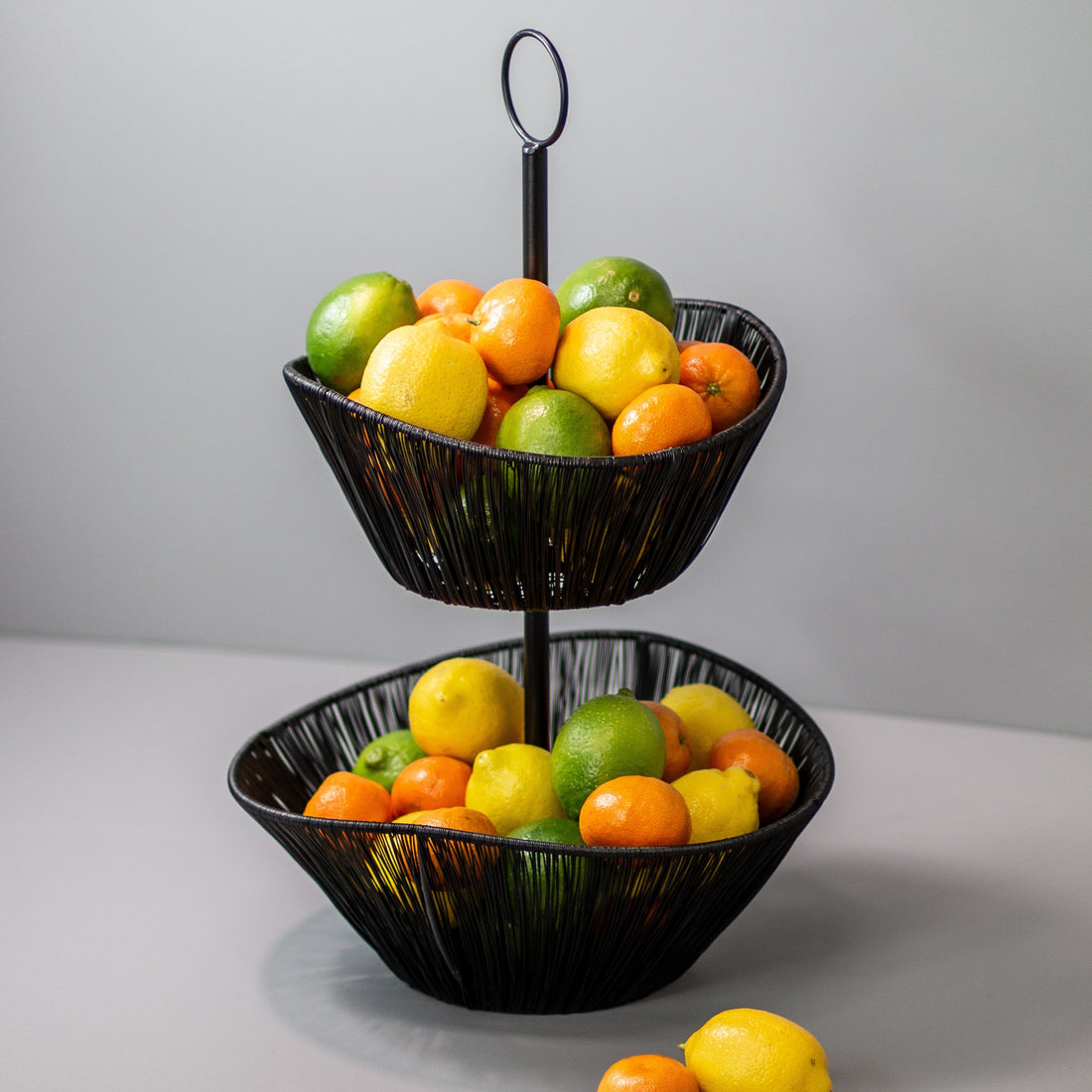 Black Rhythm Wire 2-Tier Basket