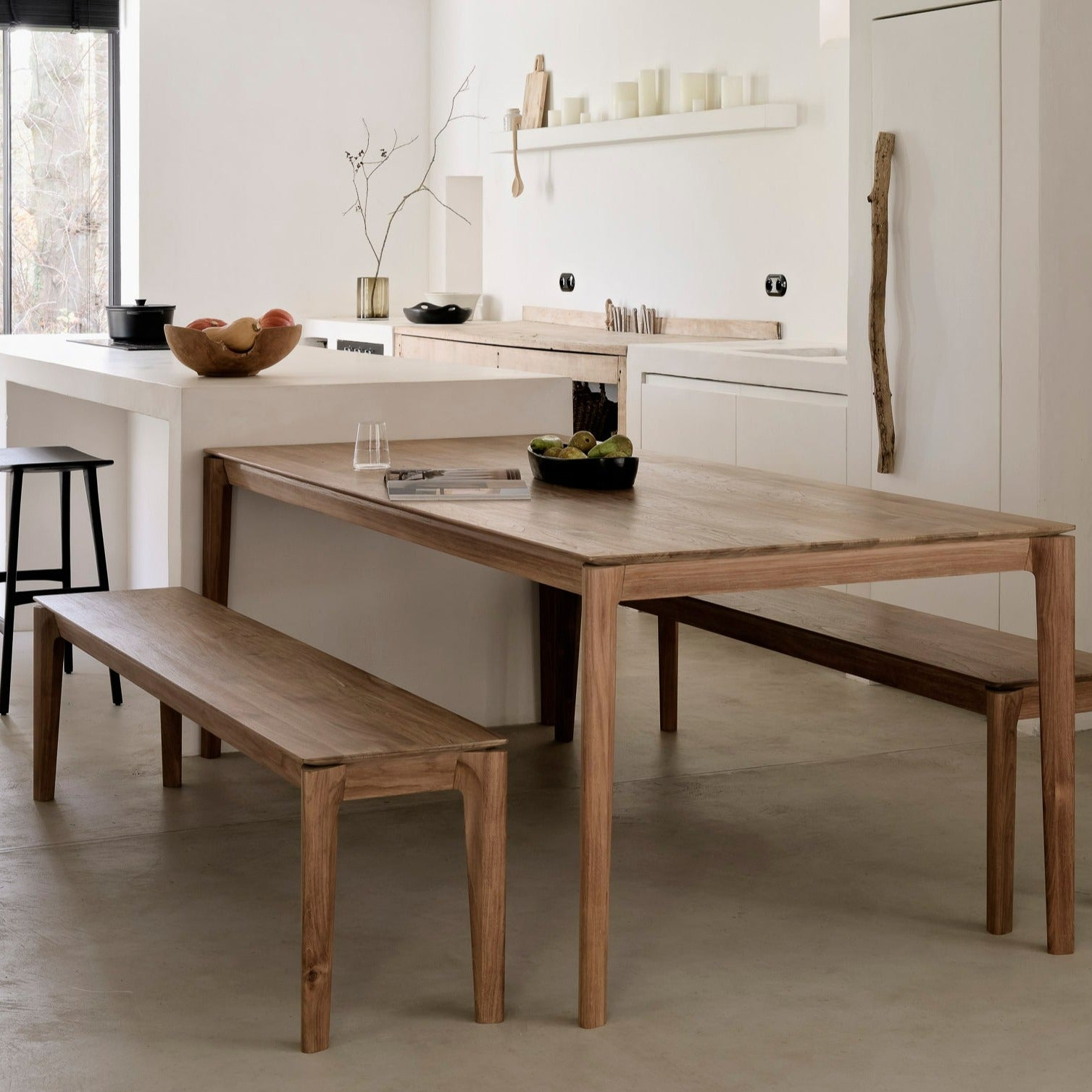 Bok Solid Teak Bench, 73"