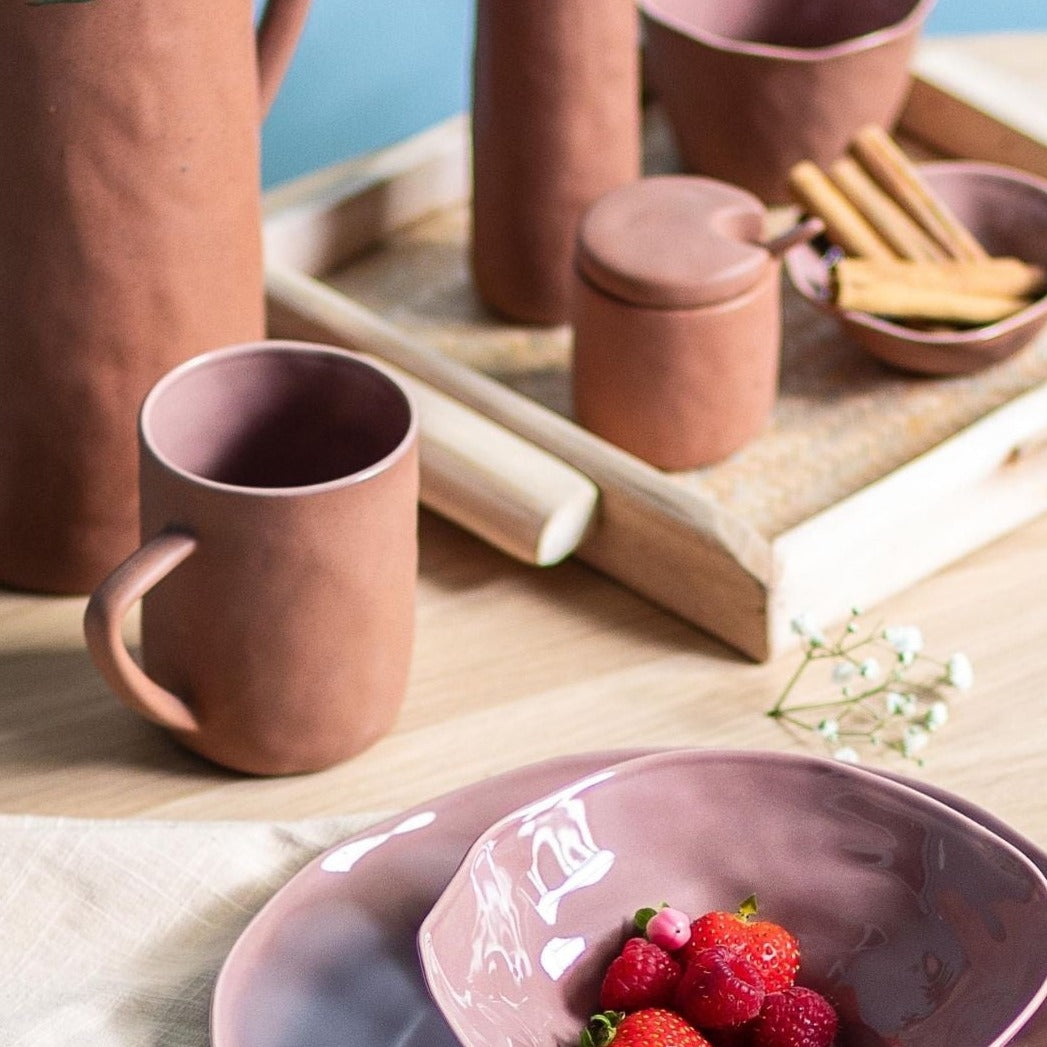 Tam Stoneware Pinch Bowl, Terracotta Rose, Set of 2