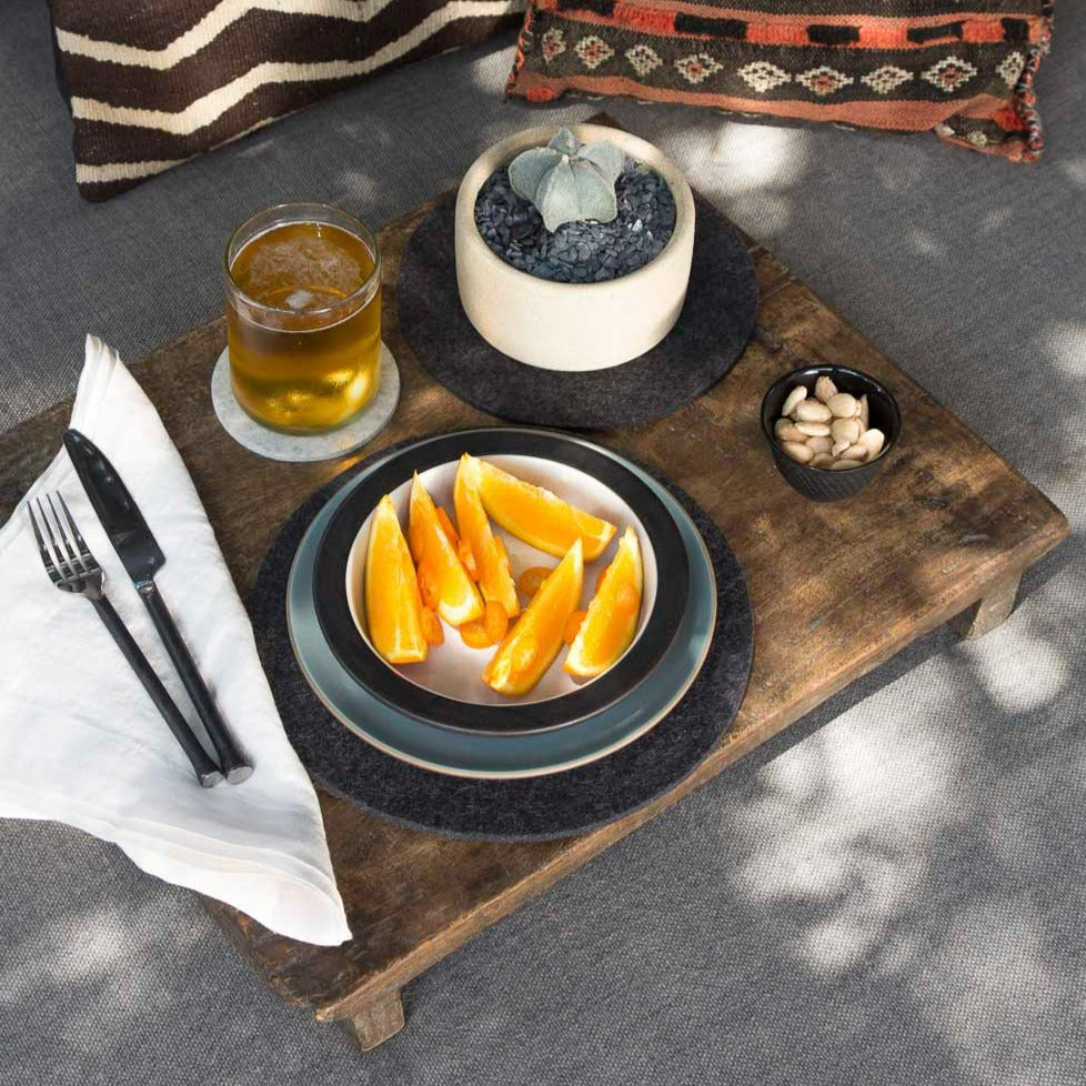 Round Felt Trivet, Charcoal