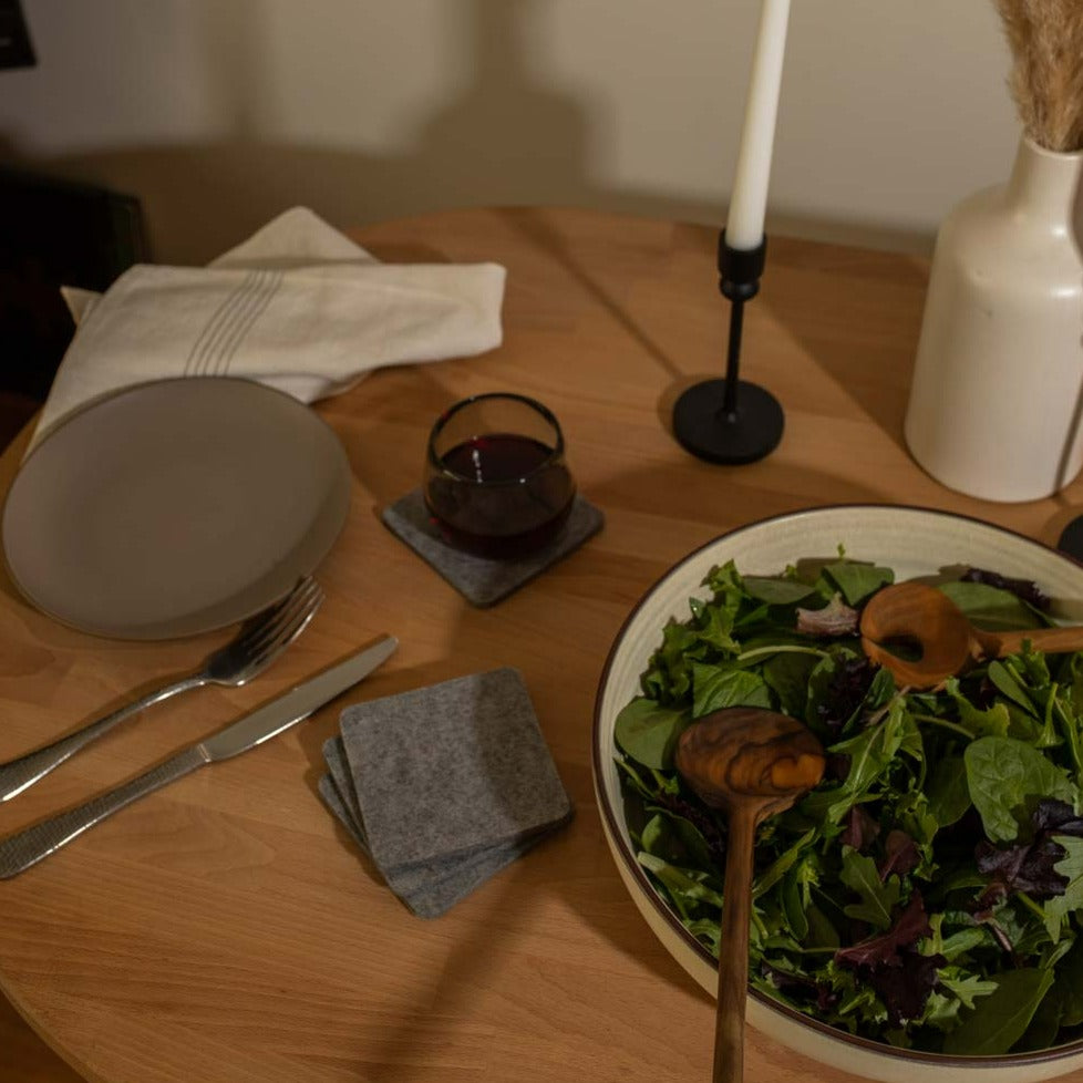 Square Felt Coaster, Set of 4, Granite