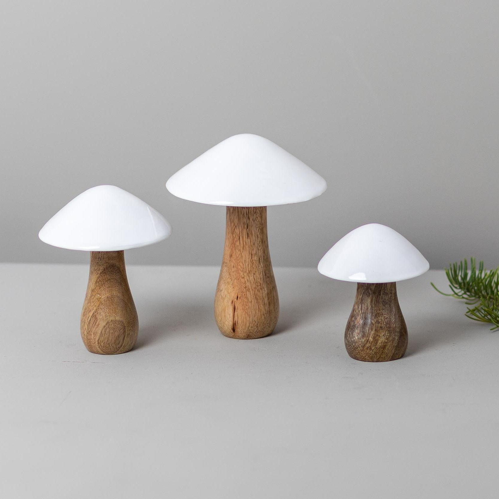 Mango Wood & Enamel Mushroom, Large