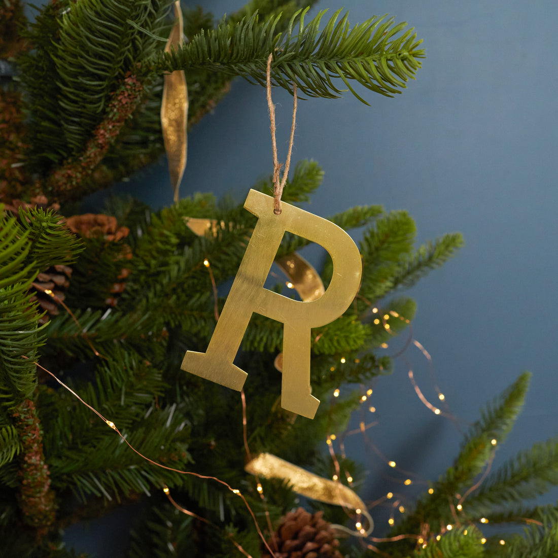 Gold Letter Ornament, R