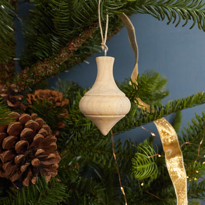 Pine Low Drop Spindle Ornament