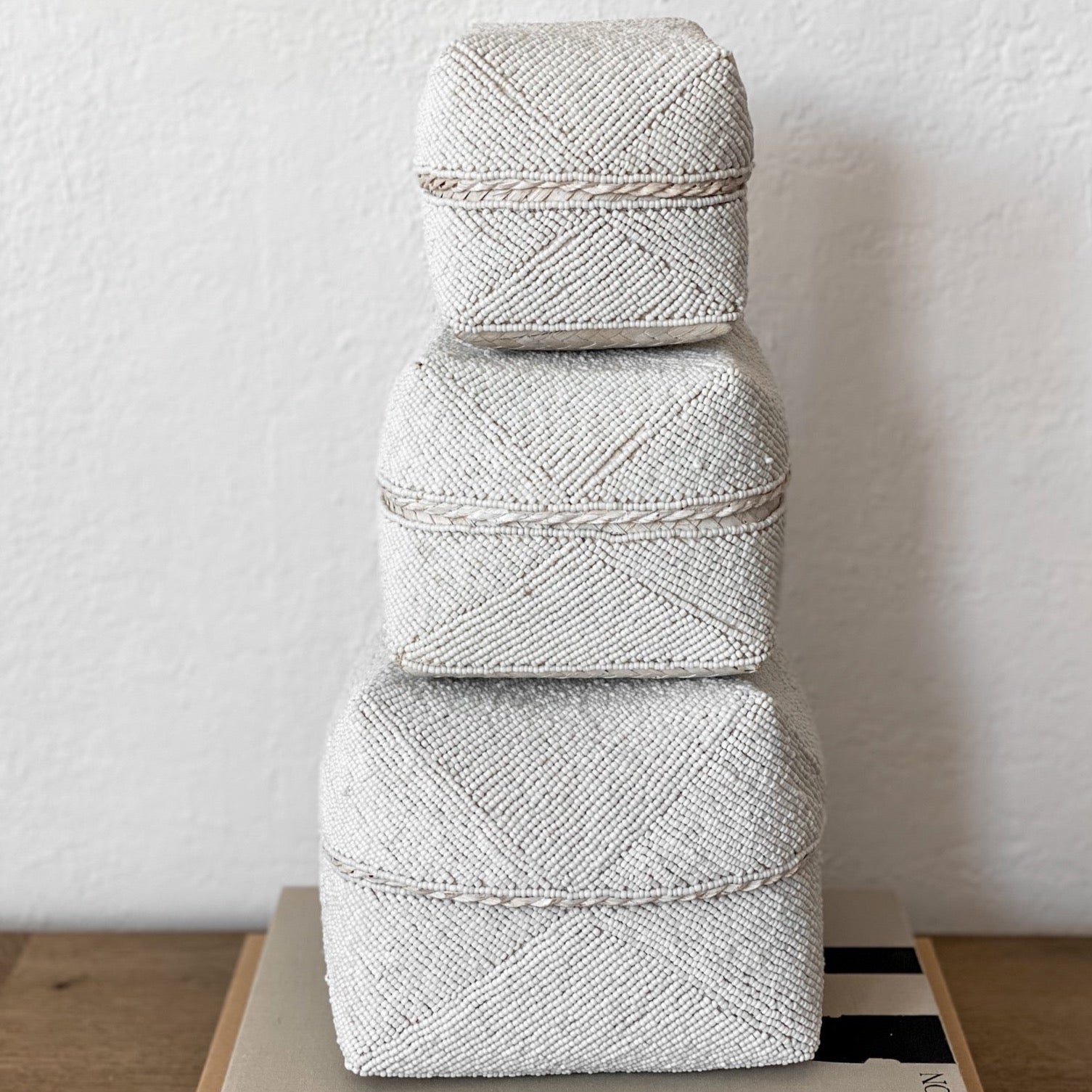 Hand Beaded Box, Set Of 3