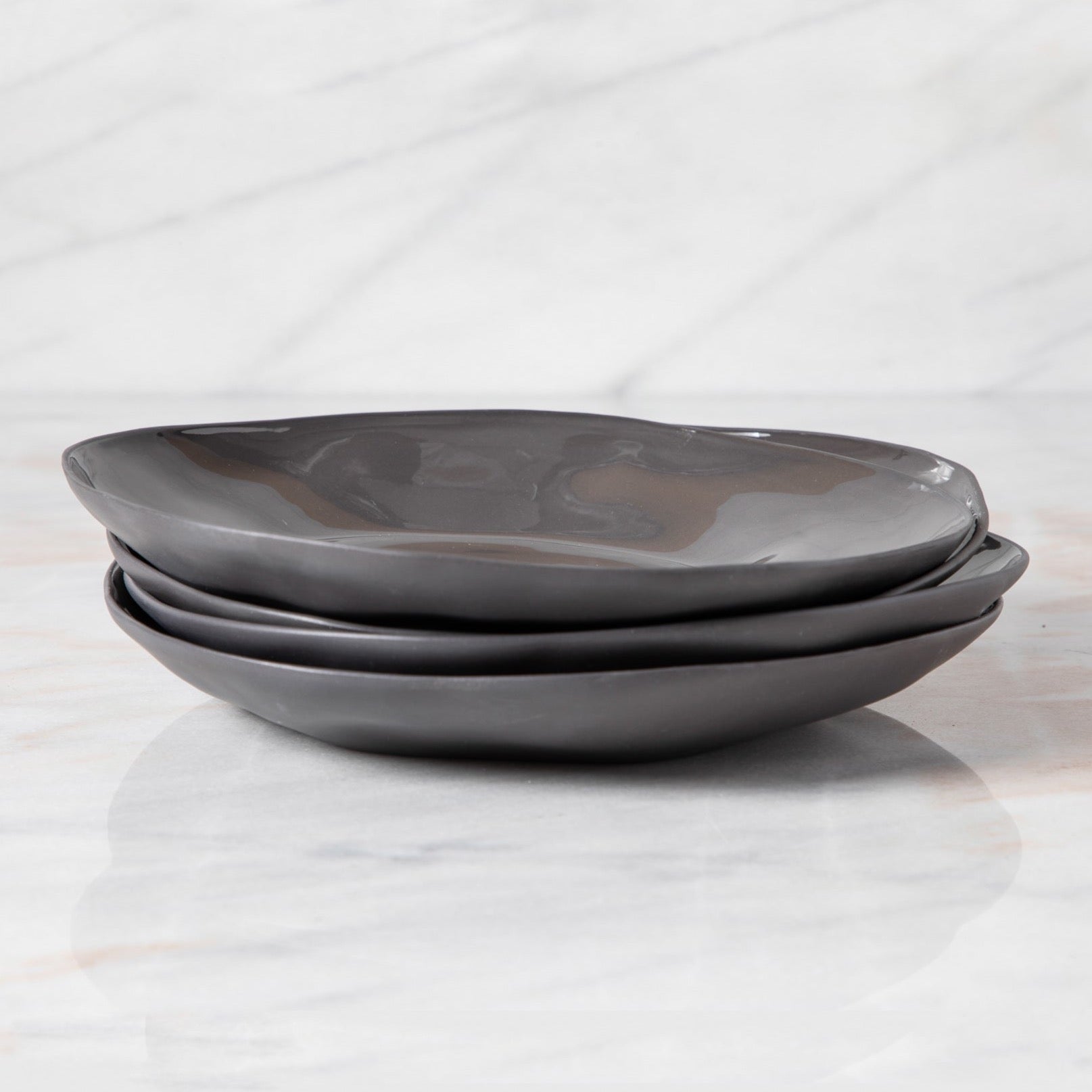 Tam Stoneware Side Plate, Slate, Set of 4