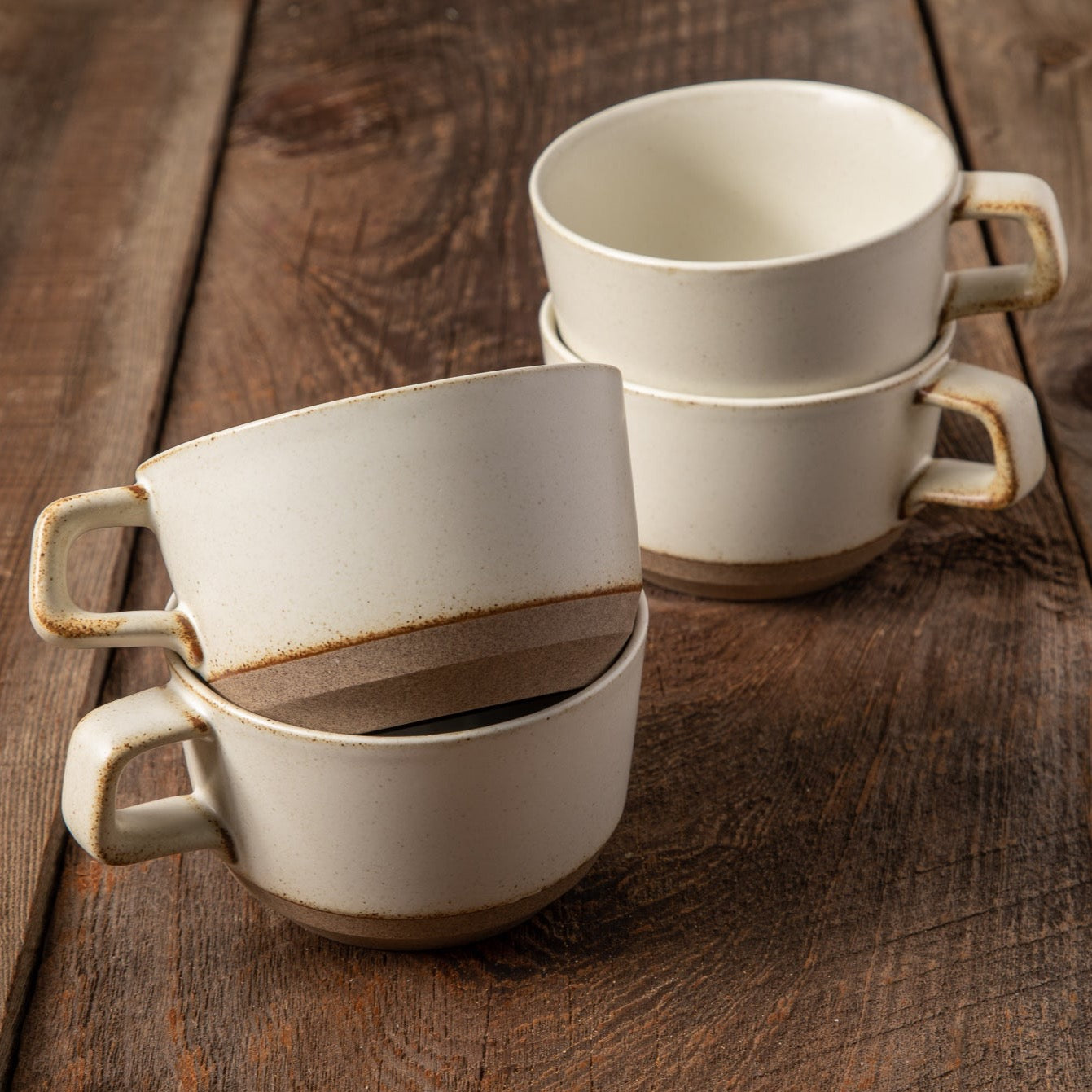 Naoshima Mug, White, Set of 4