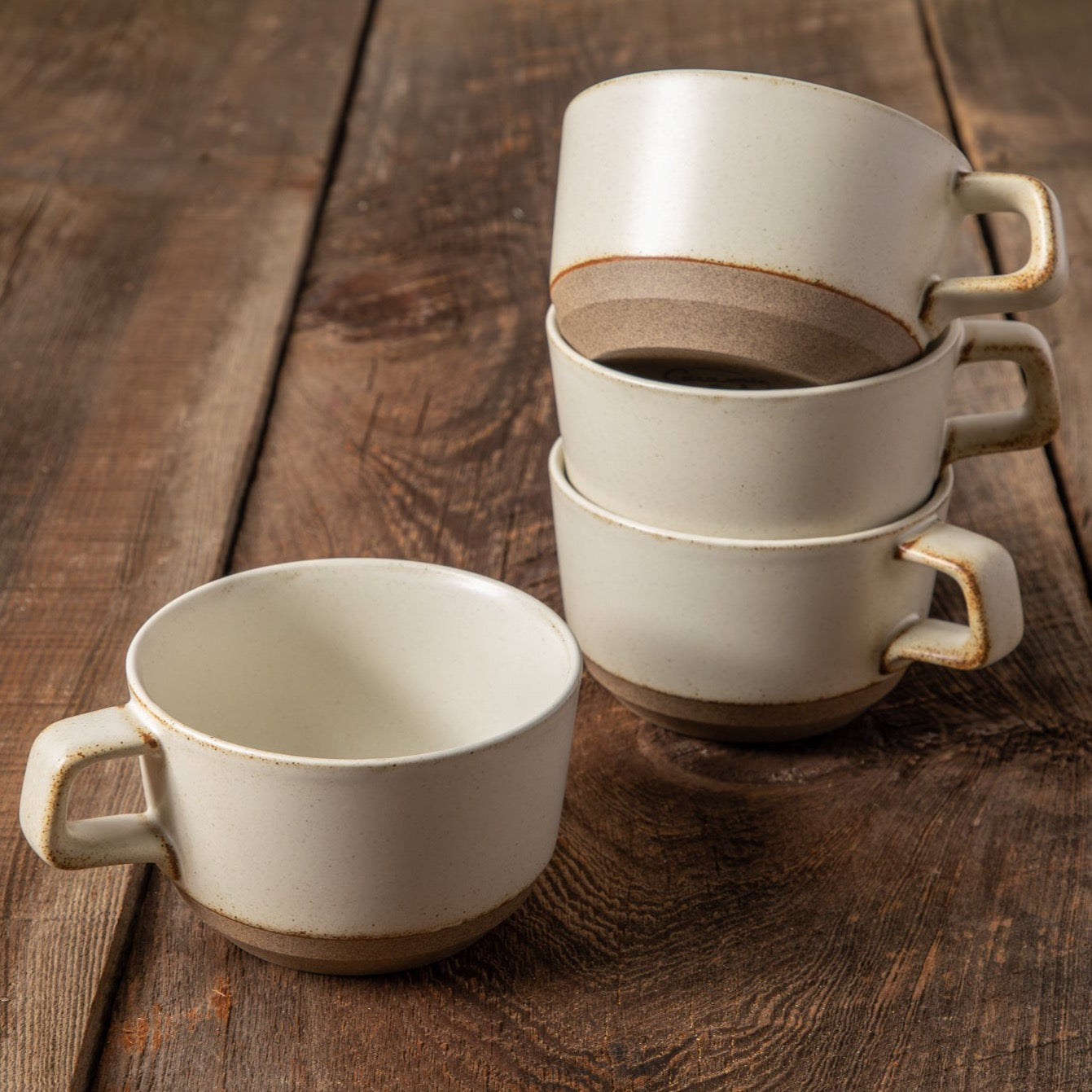 Naoshima Mug, White, Set of 4