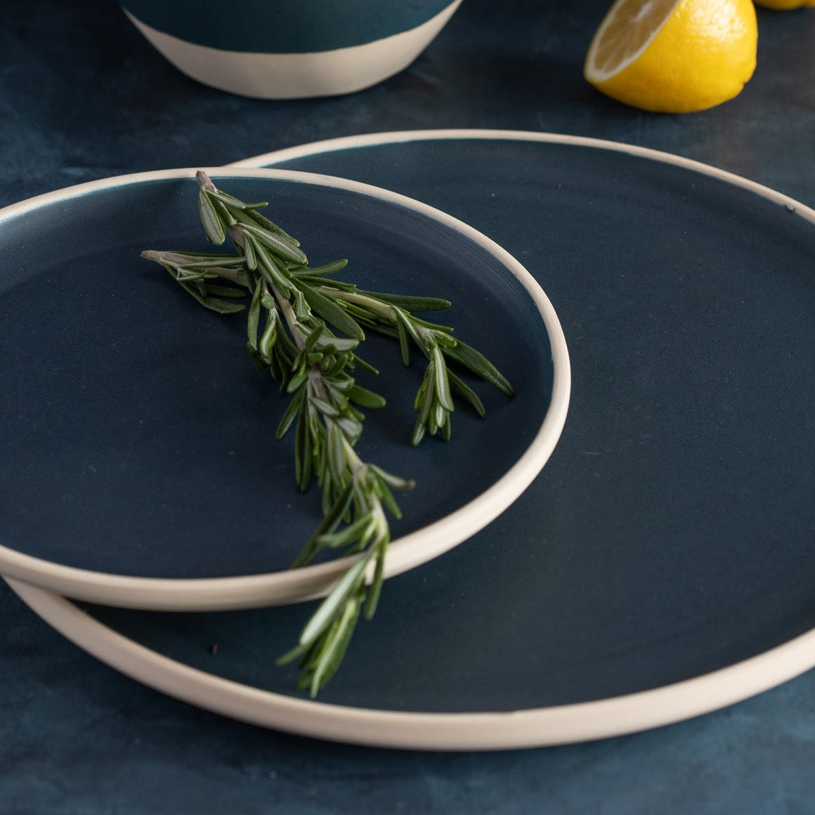 Treves Side Plate, Navy, Set of 4