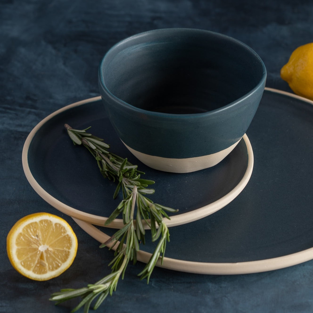 Treves Dinner Plate, Navy, Set of 4