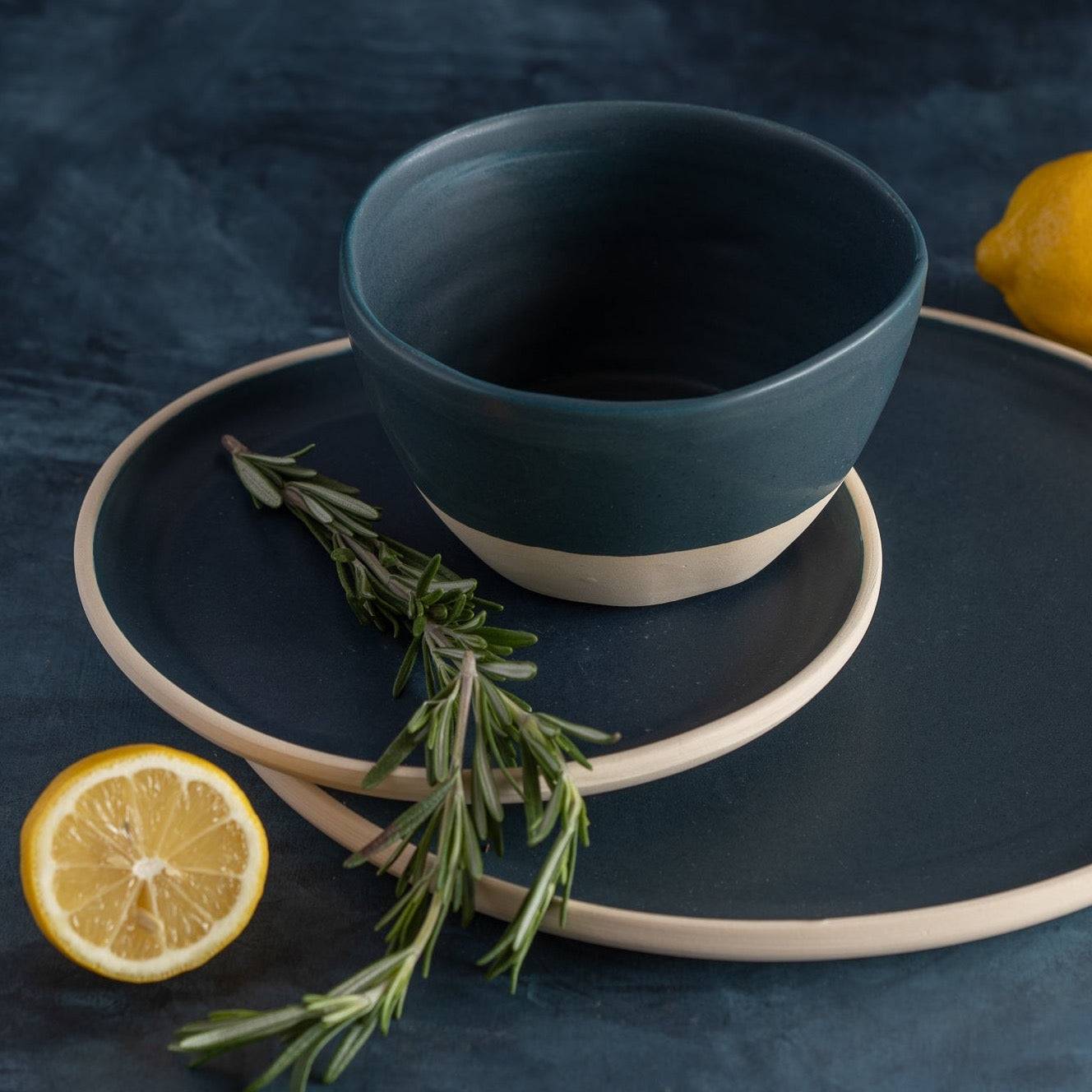 Treves Soup/Cereal Bowl, Navy, Set of 4