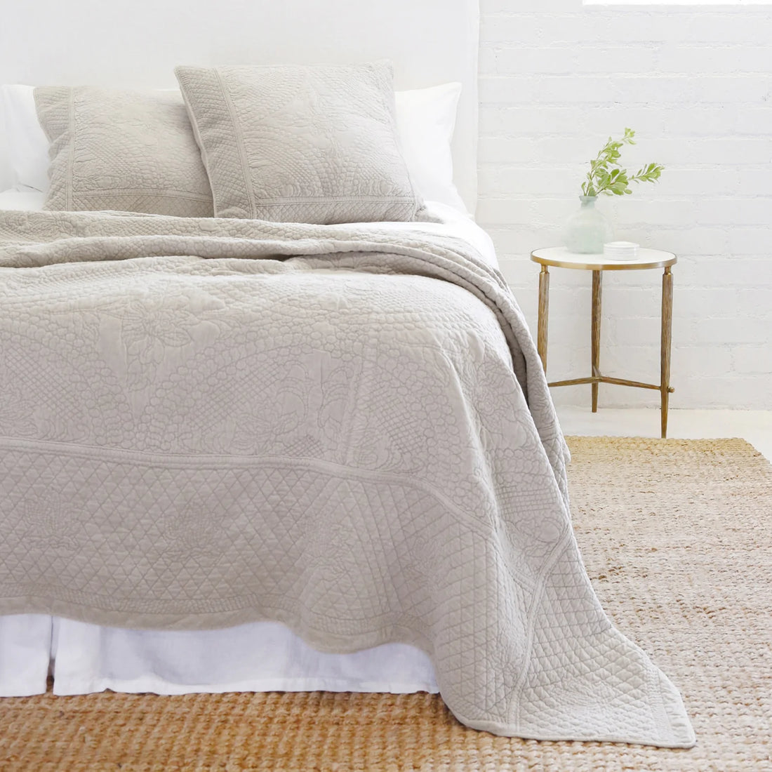 Marseille King Coverlet, Taupe