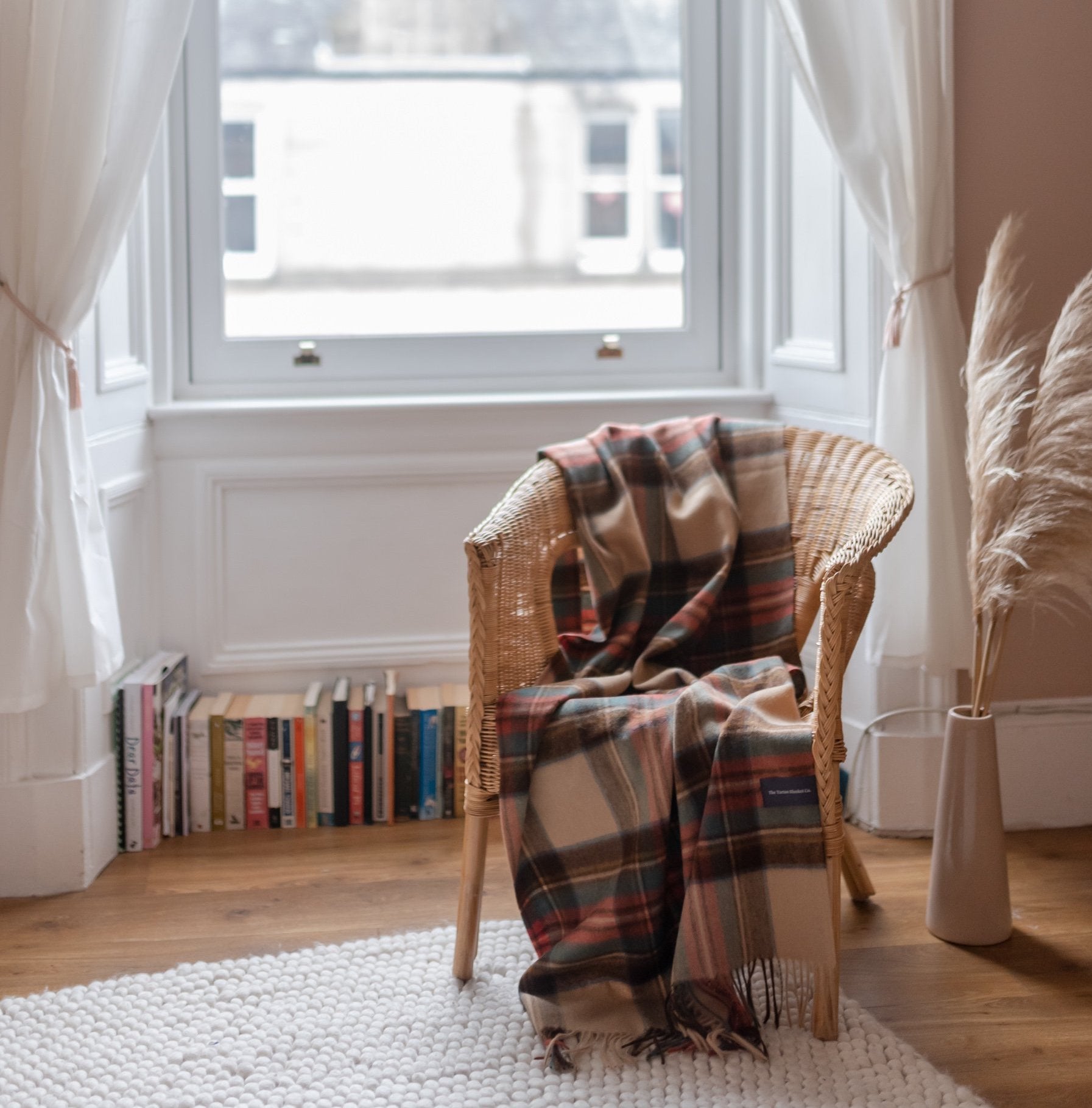 Lambswool Blanket in Stewart Dress Antique Tartan