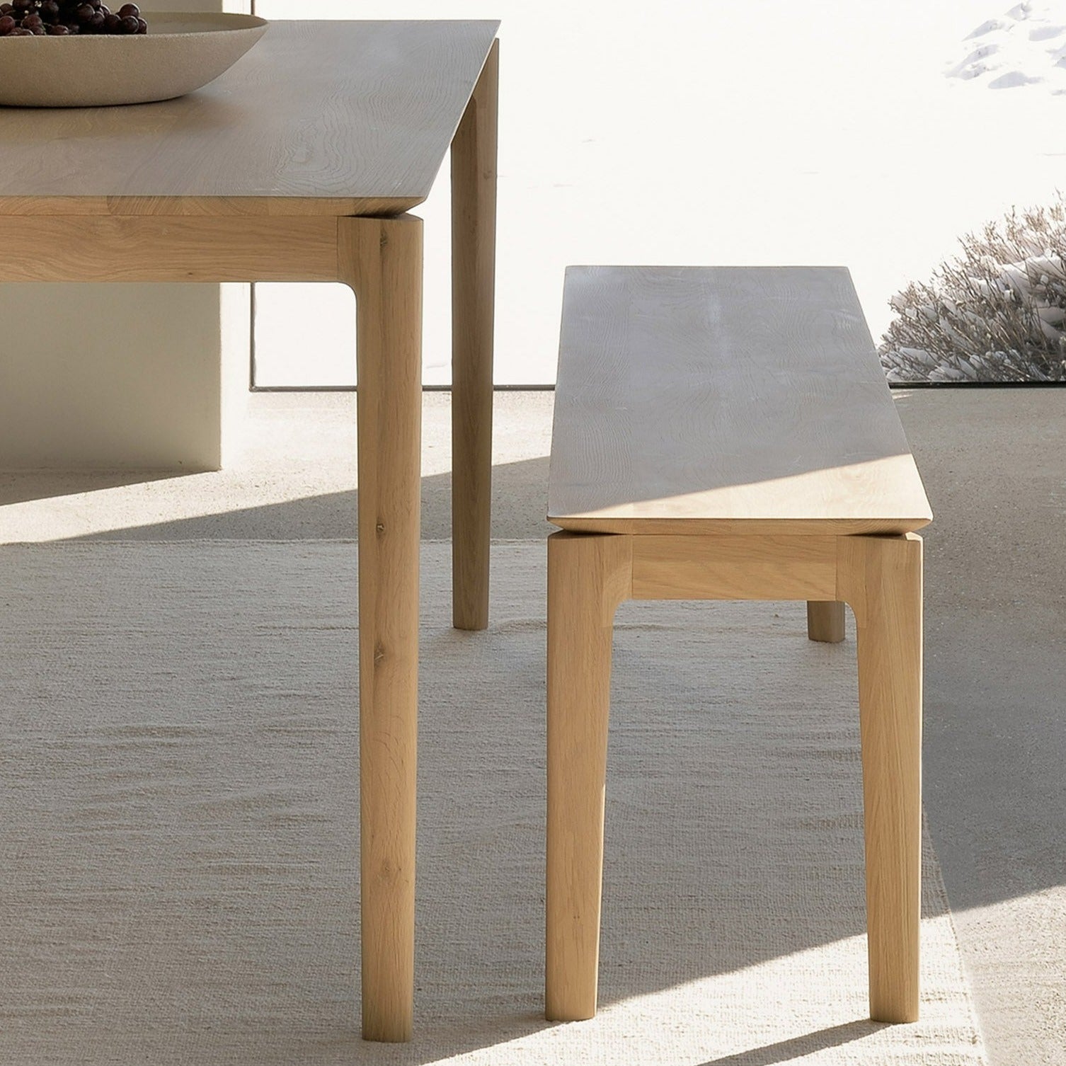 Bok Solid Oak Bench, 58"