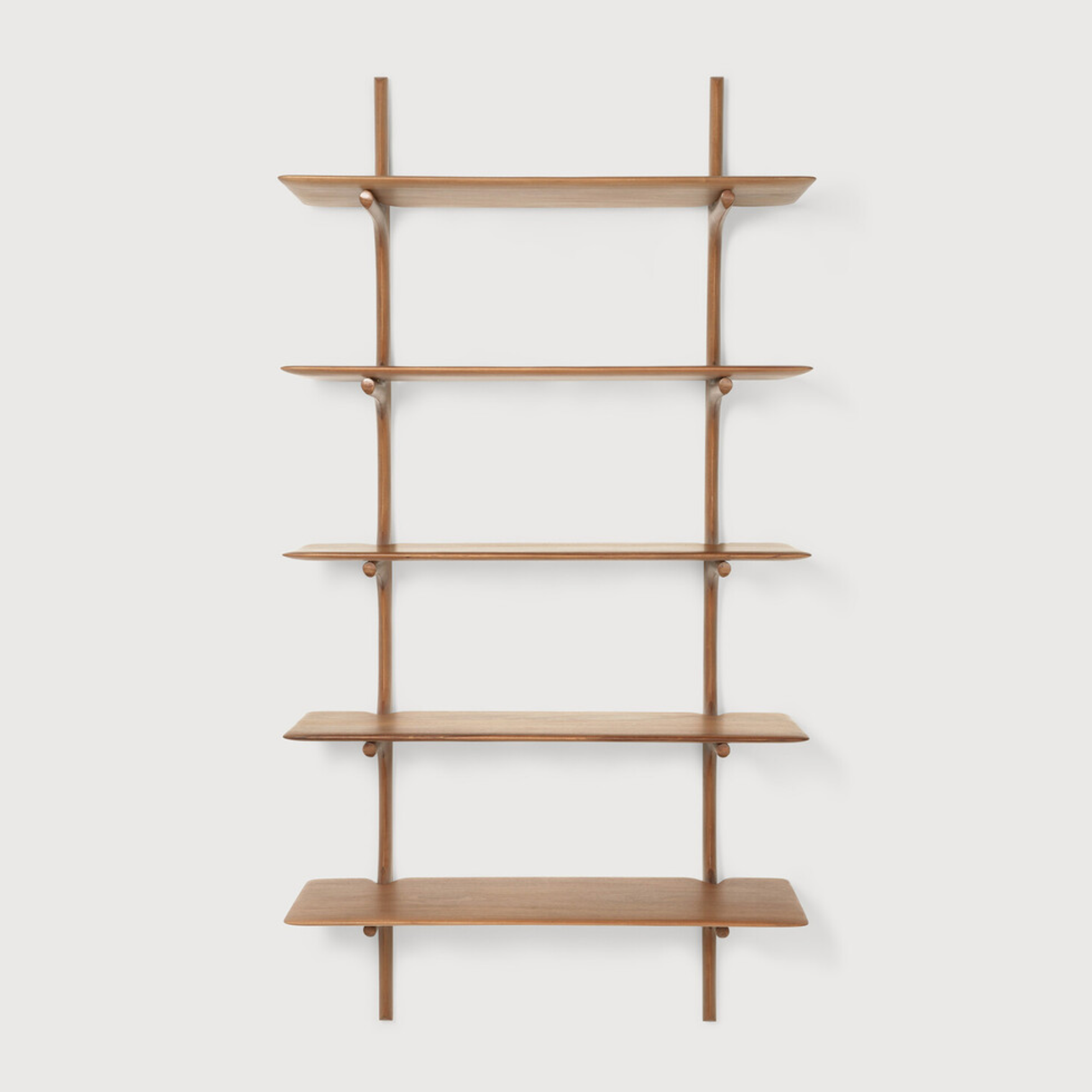 Pi Mahogany Wall Shelf, 5 Shelves