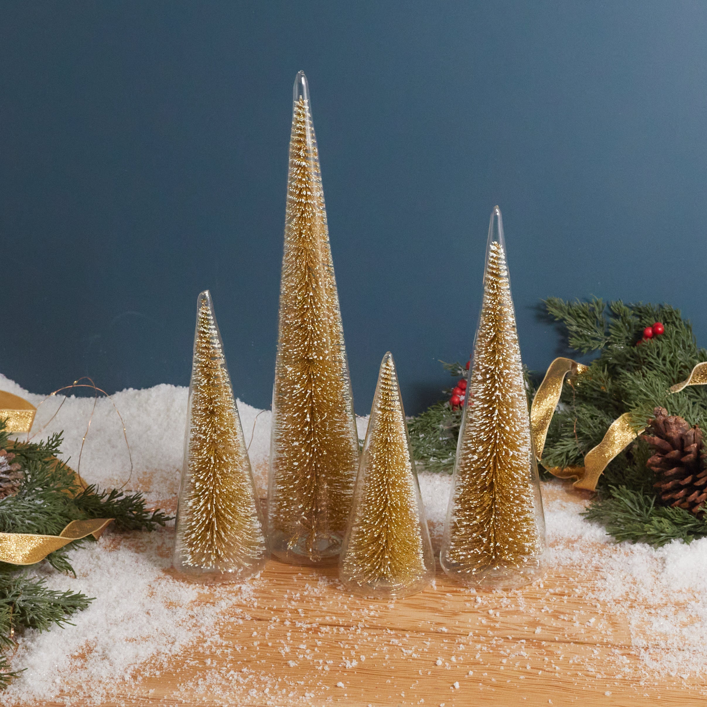 Modern Tree with Champagne Glitter, Medium