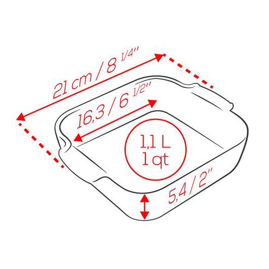 Peugeot Appolia Ceramic 14" Square Baker, Terracotta