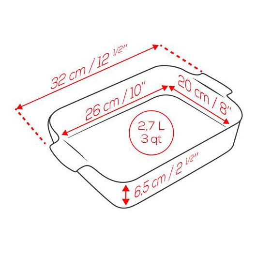 Peugeot Appolia Ceramic 16" Rectangular Baker, Ecru