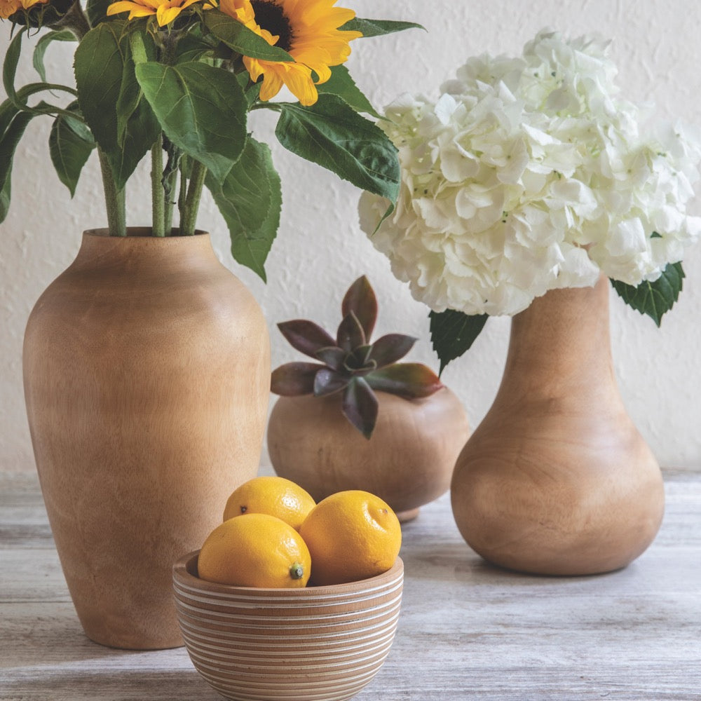 Mango Wood Bulb Vase