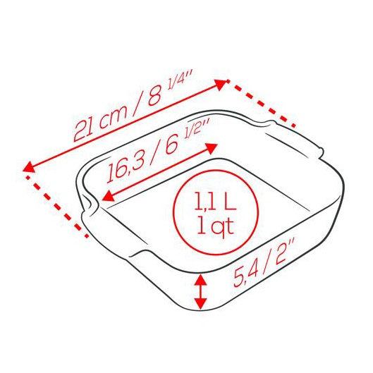 Peugeot Appolia Ceramic 14" Square Baker, Ecru