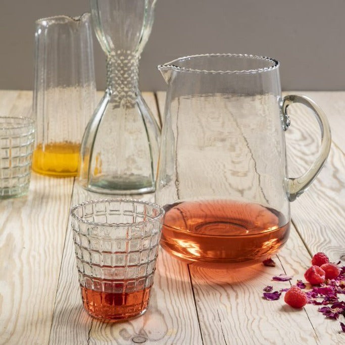 Ruffle Glass Lattice Tumbler, Set of 4