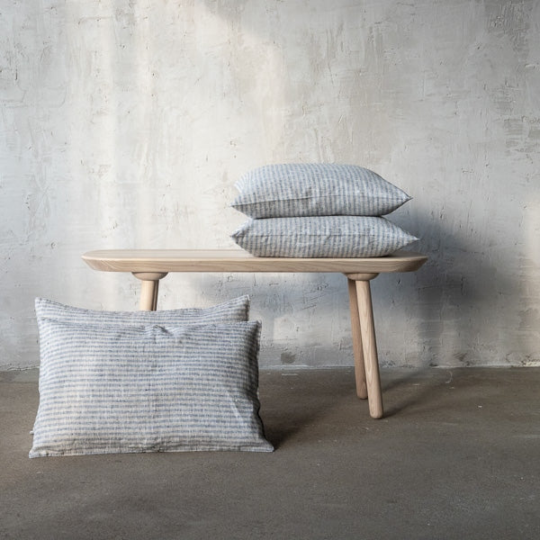 Brittany Lumbar Pillow, Indigo and Natural