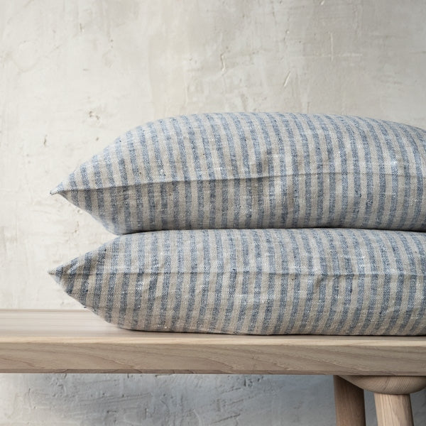Brittany Euro Pillow, Indigo and Natural