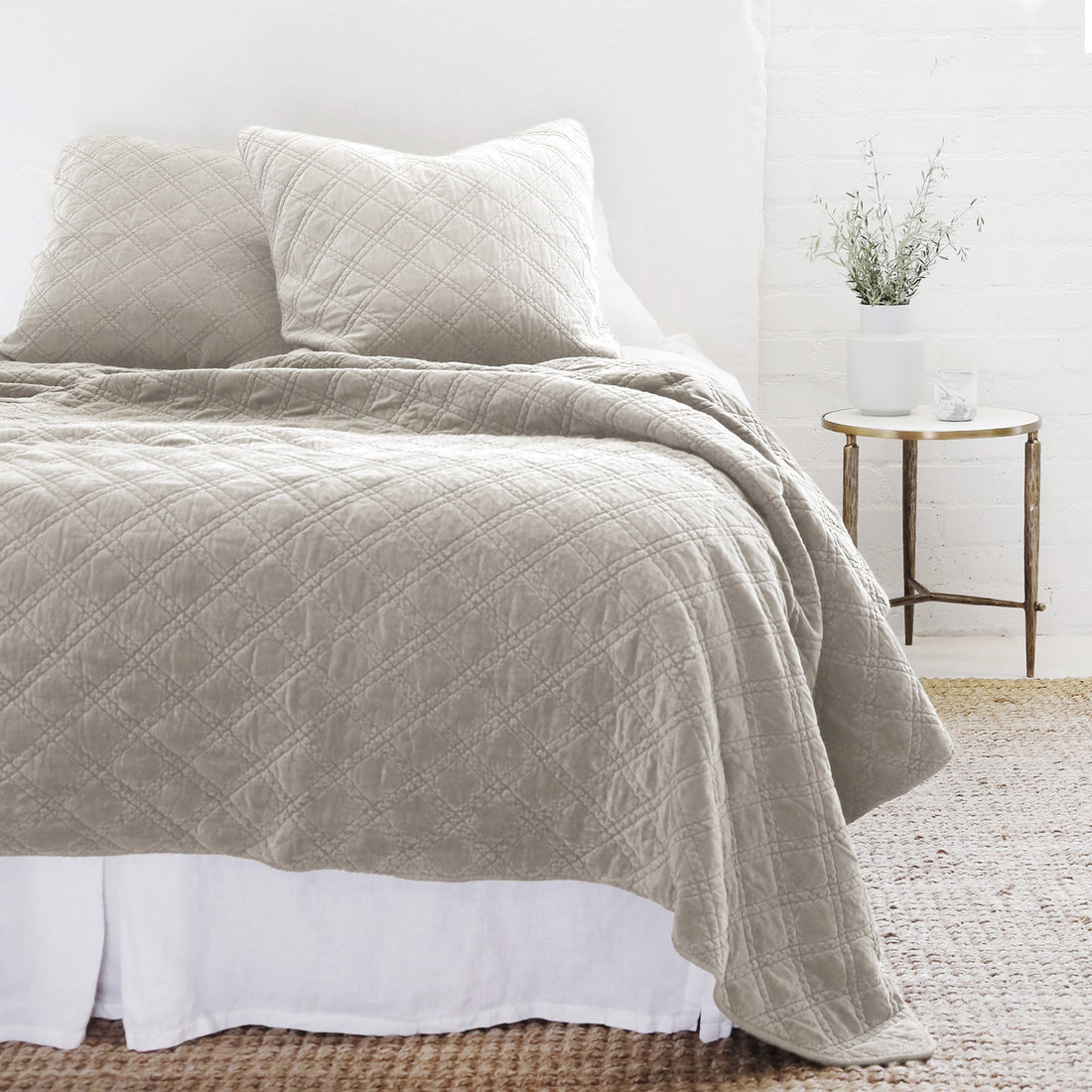Brussels Queen Coverlet, Taupe
