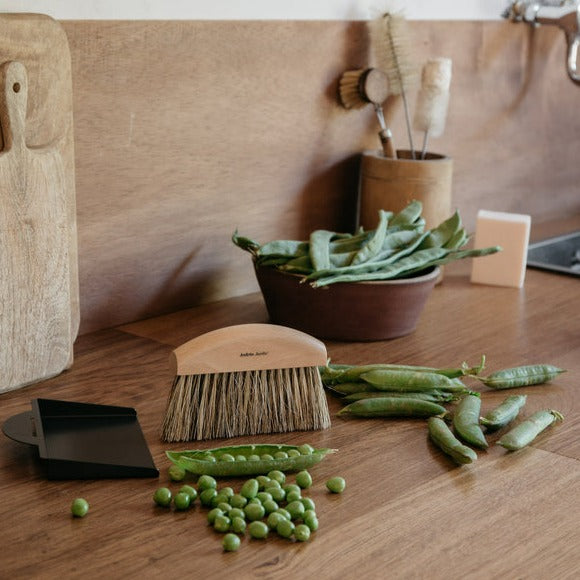 Table Brush and Dustpan Set, Black