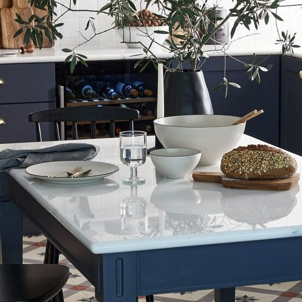 Augusta Soup/Cereal Bowl, Natural with Black, Set of 6