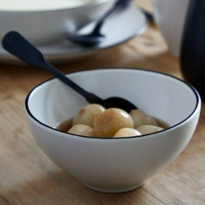 Augusta Soup/Cereal Bowl, Natural with Black, Set of 6