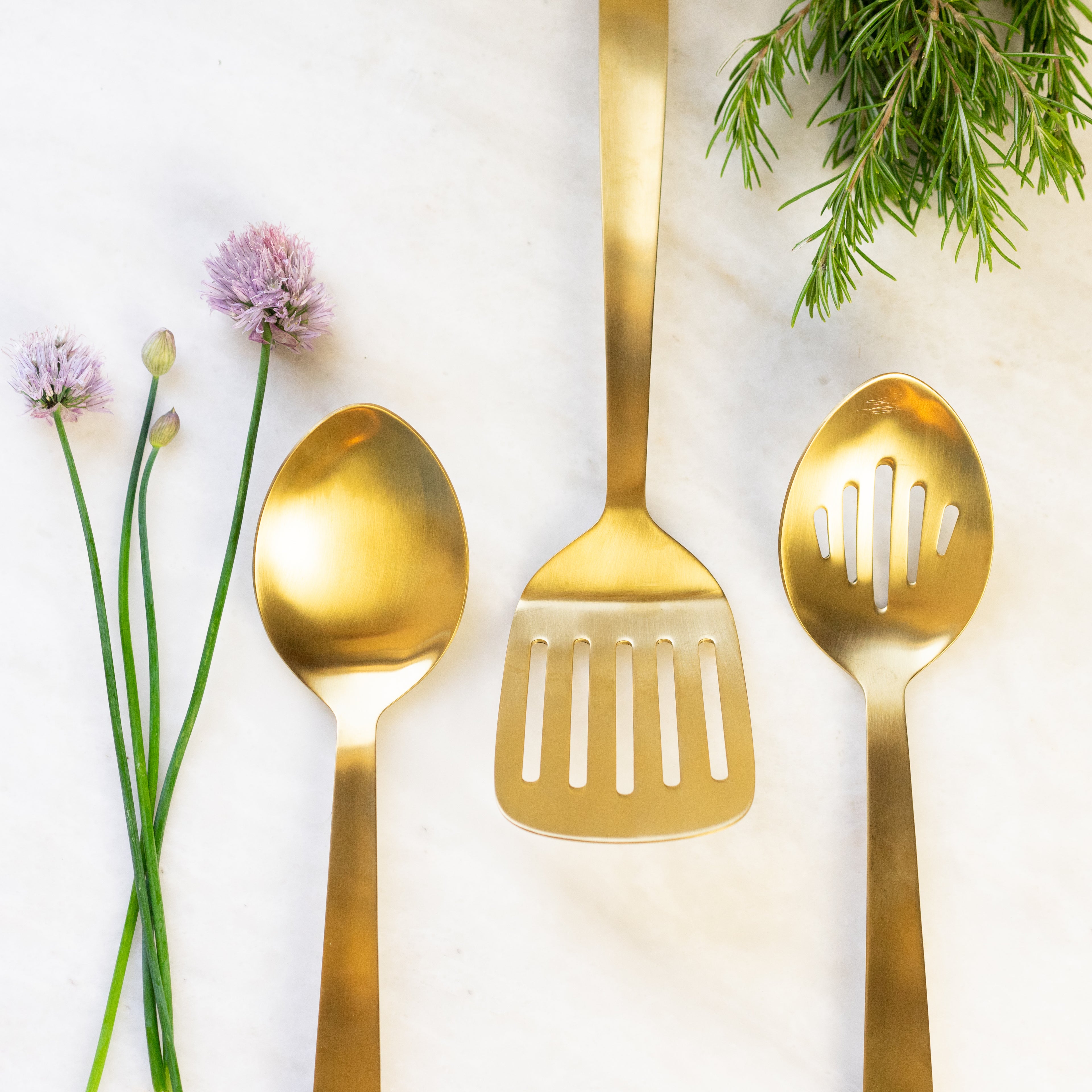 Matte Gold Slotted Spoon