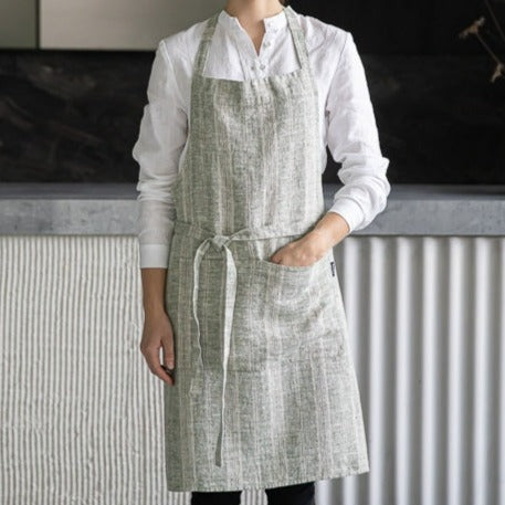 Multistripe Apron, Forest Green