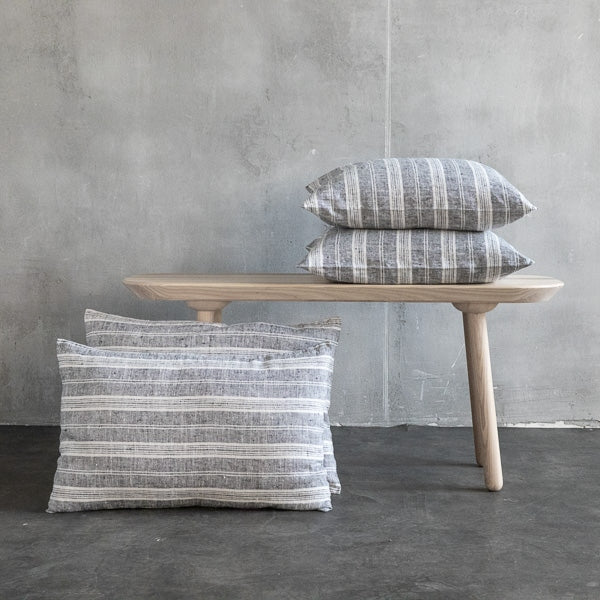 Multistripe Lumbar Pillow, Black and White