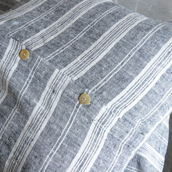 Multistripe Lumbar Pillow, Black and White