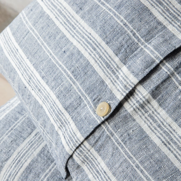 Multistripe Rectangular Pillow, Indigo