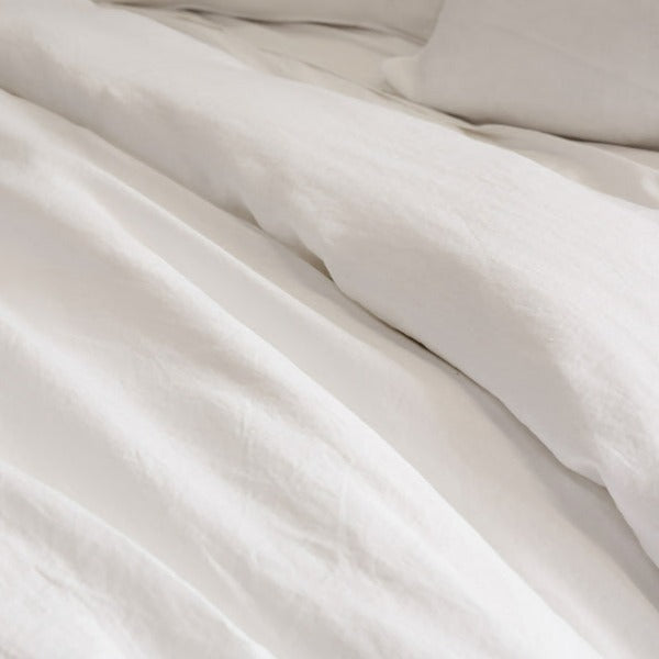 Parker Linen King Duvet Set, White