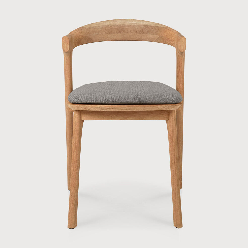 Bok Solid Teak Outdoor Dining Chair With Mocha Fabric Cushion