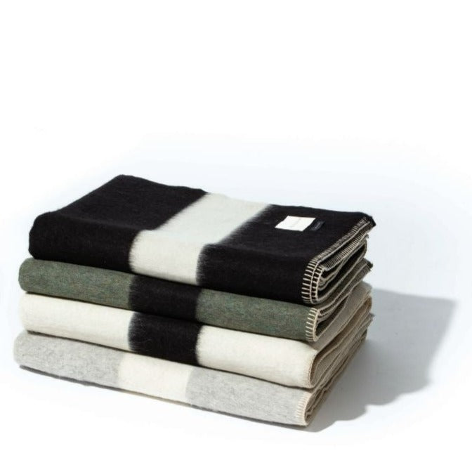Siempre Blanket, Ivory with Black Stripe