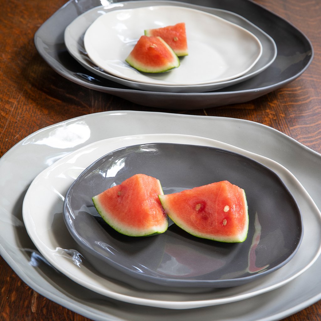 Tam Stoneware Side Plate, Slate, Set of 4