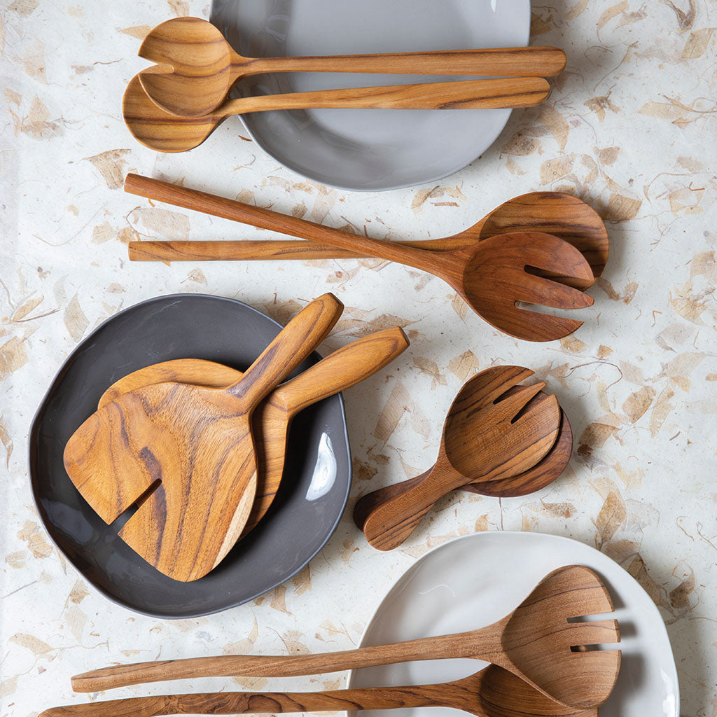 Teak Wide Serving Set