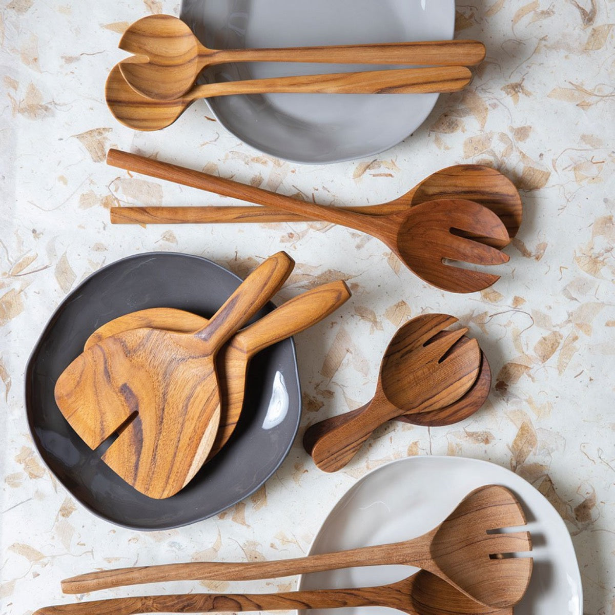 Teak Serving Set, Large